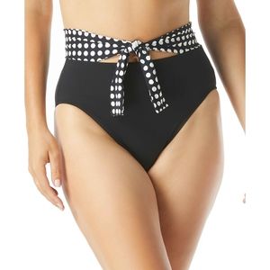 NWT MSRP $64 Coco Reef Women Tie High-Waist Bikini Bottoms Black Size XL